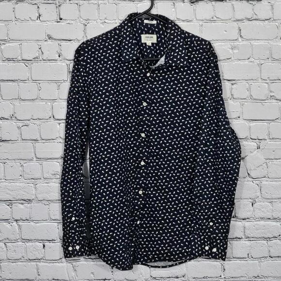 2/$30 NWOT Julian & Mark Navy Jamm Group Long Sleeve Button-Up Shirt Size L - Picture 1 of 6